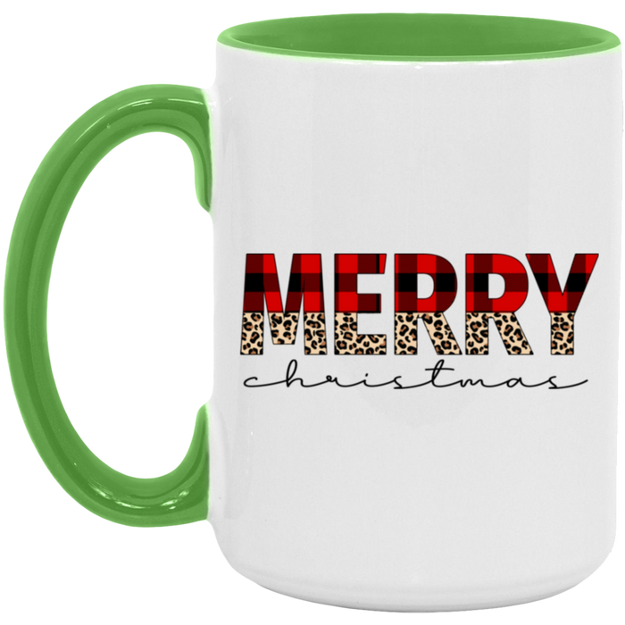 Flannel Cheetah Merry Christmas ceramic coffee mug, product photo 3