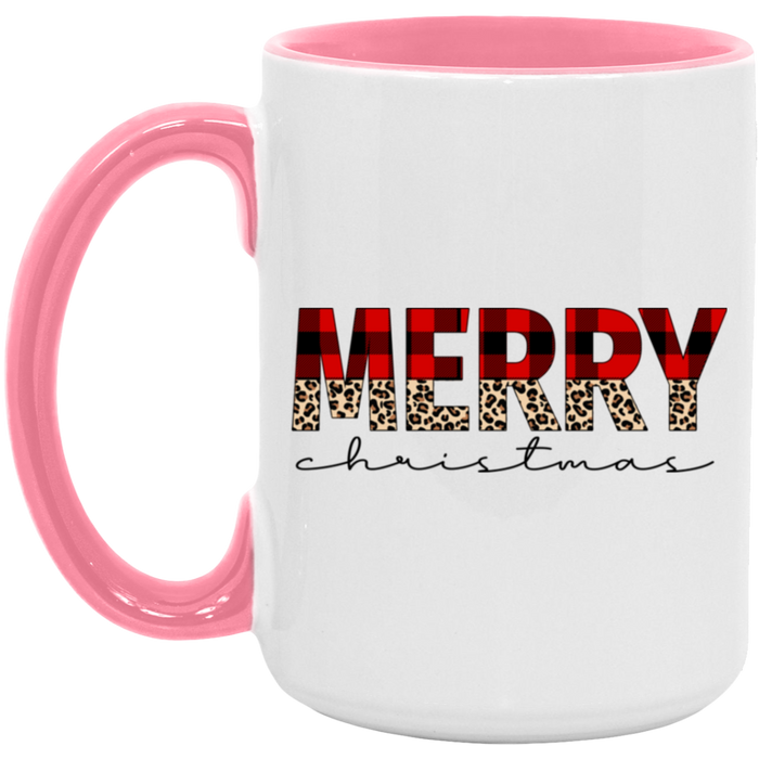 Flannel Cheetah Merry Christmas ceramic coffee mug, product photo 4