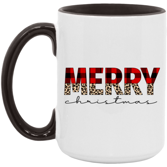 Flannel Cheetah Merry Christmas ceramic coffee mug, product photo 5