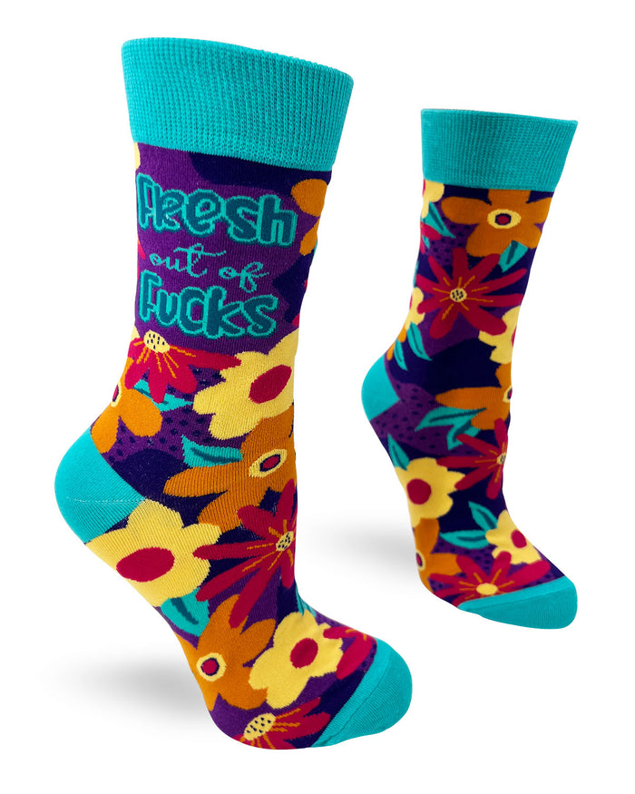 Fresh out of Fucks Ladies' Novelty Crew Socks