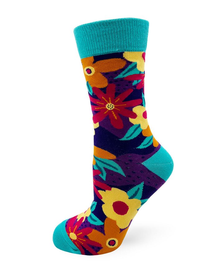 Ladies novelty socks with flowers