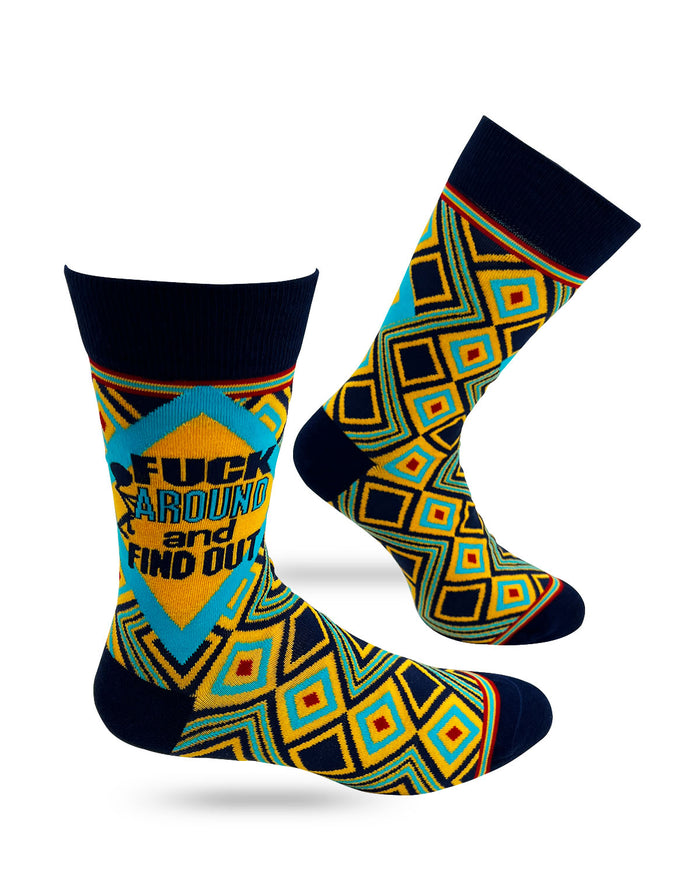 Fuck Around and Find Out Men's Novelty Crew Socks