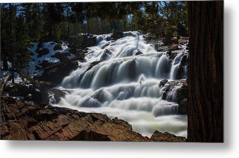 Glen Alpine Waterfall By Brad Scott - Metal Print-Lake Tahoe Prints
