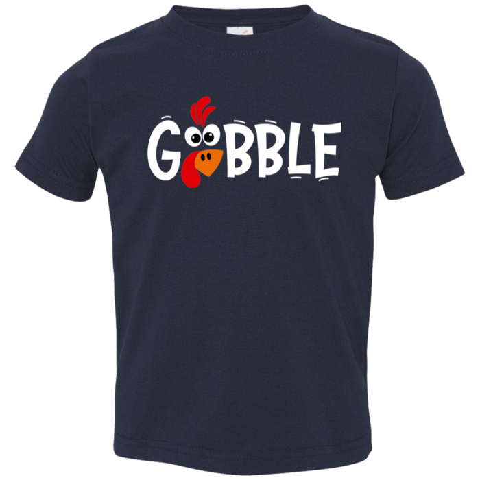 Gobble Turkey kids graphic tee in Navy