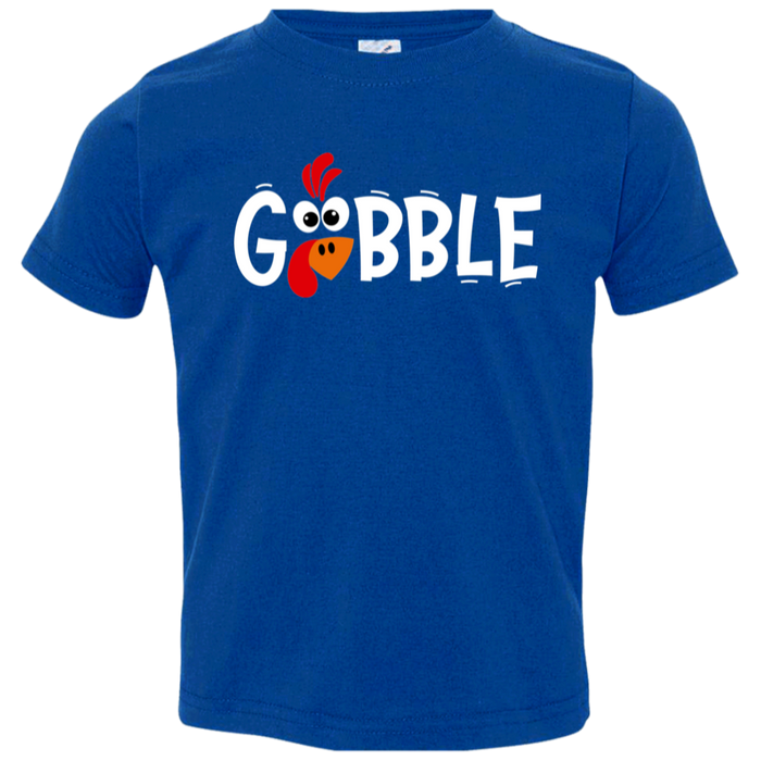 Gobble Turkey kids graphic tee in Royal