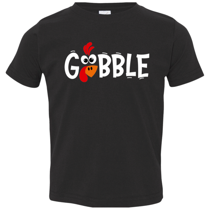 Gobble Turkey kids graphic tee in Black