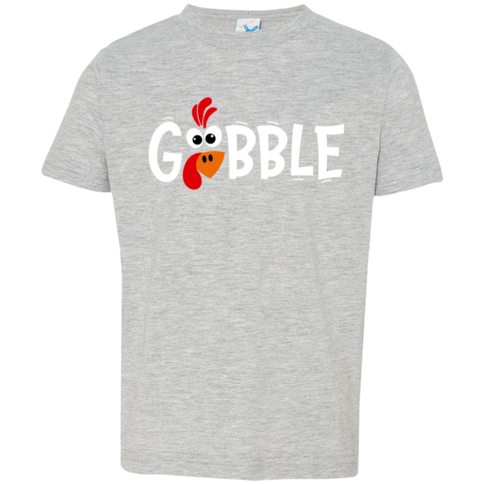 Gobble Turkey kids graphic tee in Heather Grey