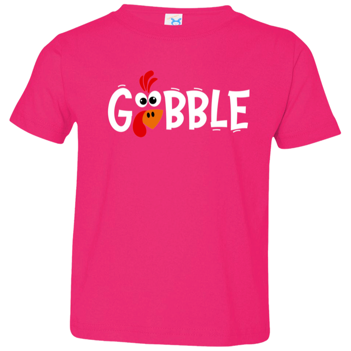 Gobble Turkey kids graphic tee in Hot Pink