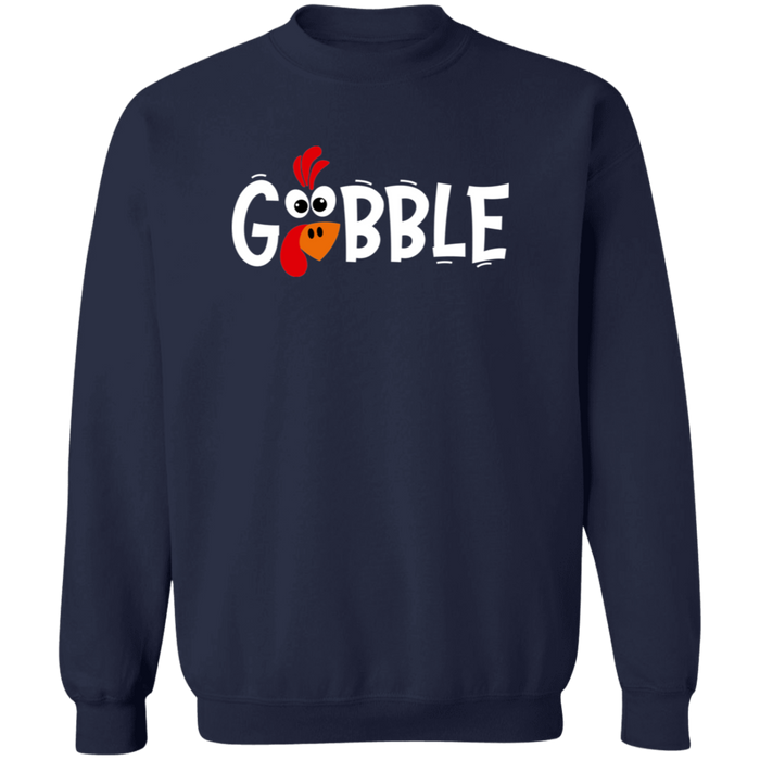 Gobble Turkey Thanksgiving crewneck sweatshirt in Navy