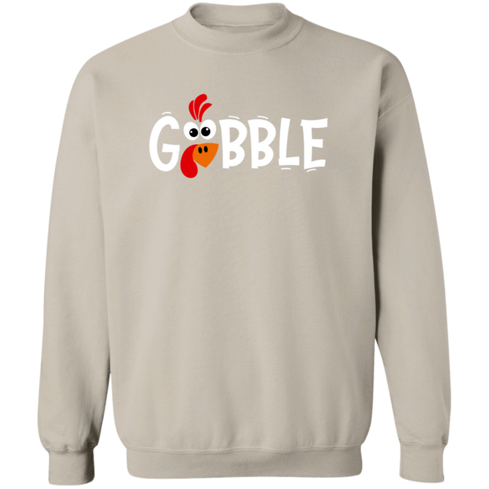 Gobble Turkey Thanksgiving crewneck sweatshirt in Sand