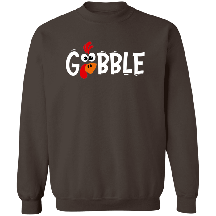 Gobble Turkey Thanksgiving crewneck sweatshirt in Dark Chocolate