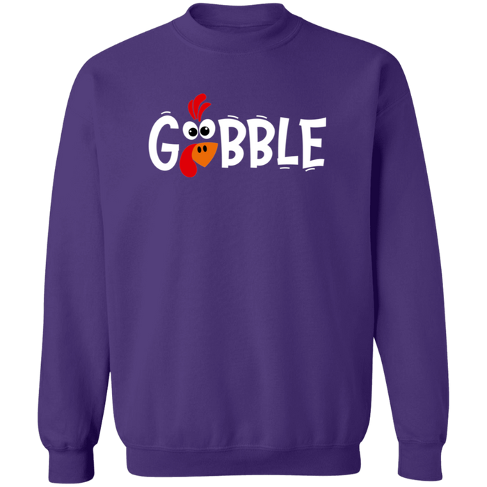 Gobble Turkey Thanksgiving crewneck sweatshirt in Purple
