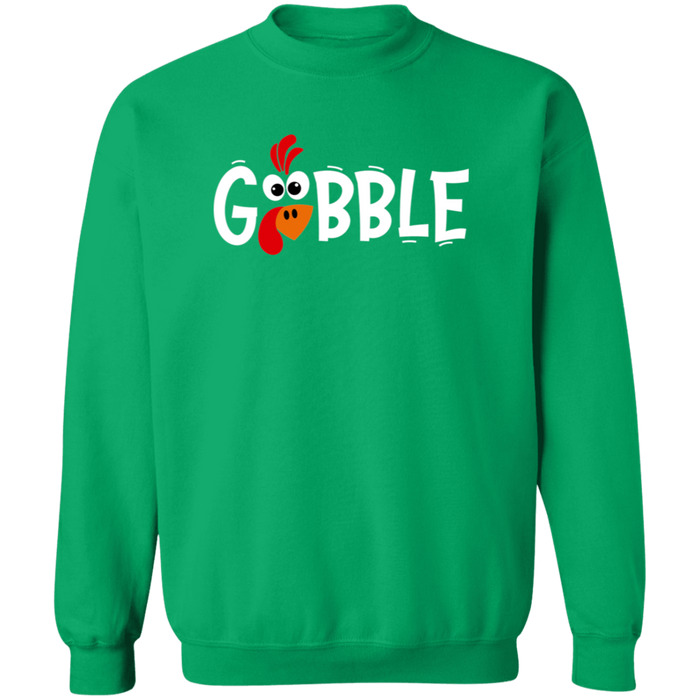 Gobble Turkey Thanksgiving crewneck sweatshirt in Irish Green