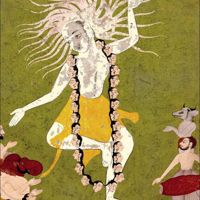 God Shiva in His Ferocious Aspect as Mahakala Dancing | Indian Hindu Sacred Antique Framed Art Print