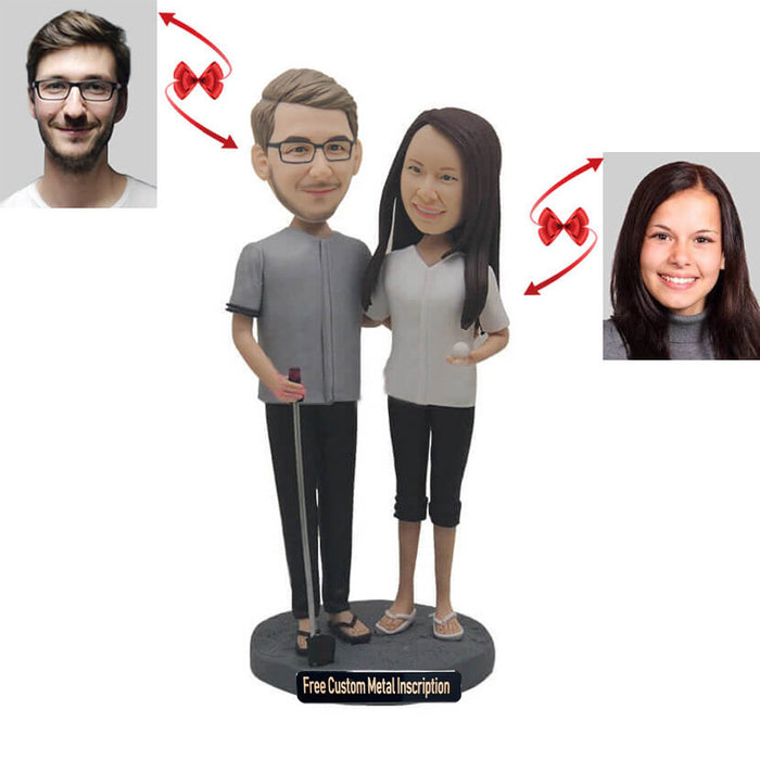 Golf Couples Custom Bobblehead