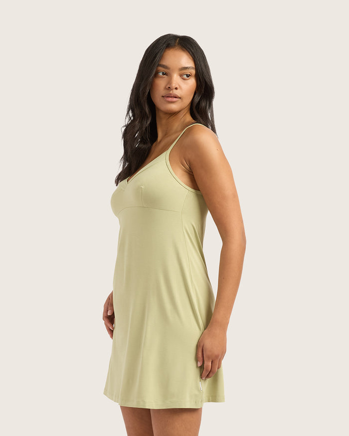 Goodnight Slip Sleep Dress - Sage