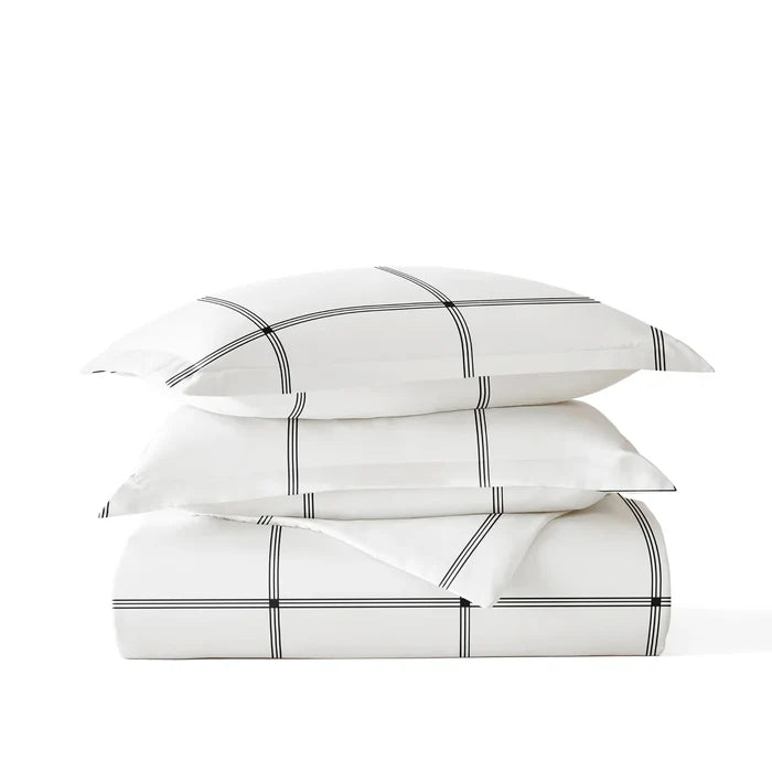 Grid Patterned Duvet Cover Set