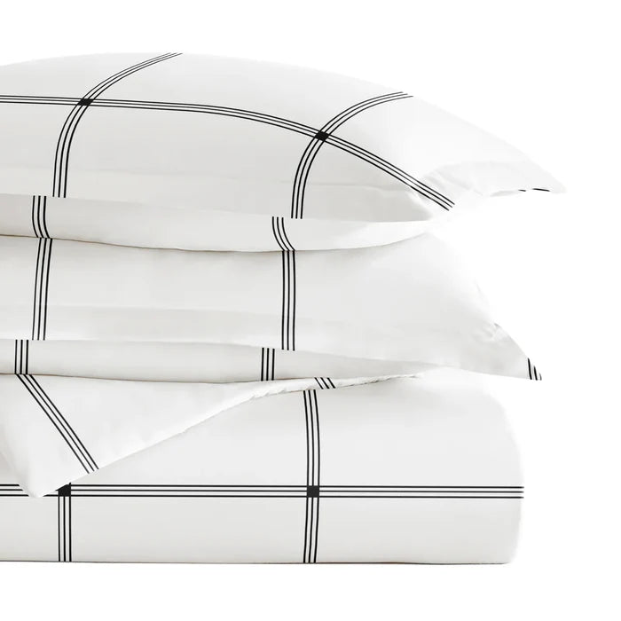 Grid Patterned Duvet Cover Set