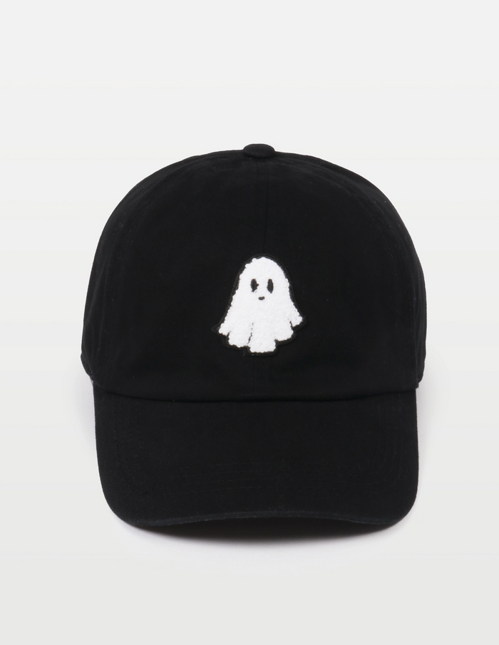 Halloween Ghost Chenille Patch Baseball Cap, 2 Colors