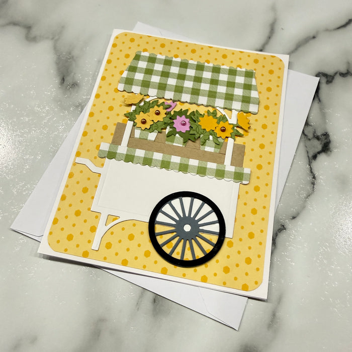 Green & Yellow Flower Cart - Blank