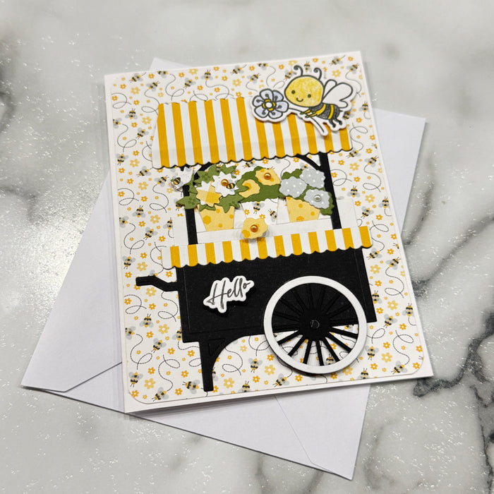 Black & Yellow Flower Cart - Blank