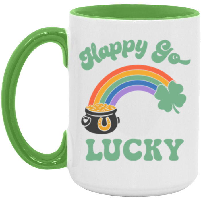 Happy Go Lucky Rainbow ceramic coffee mug