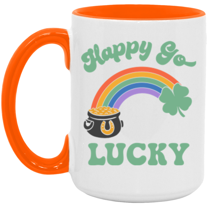 Happy Go Lucky Rainbow ceramic coffee mug, product photo 2