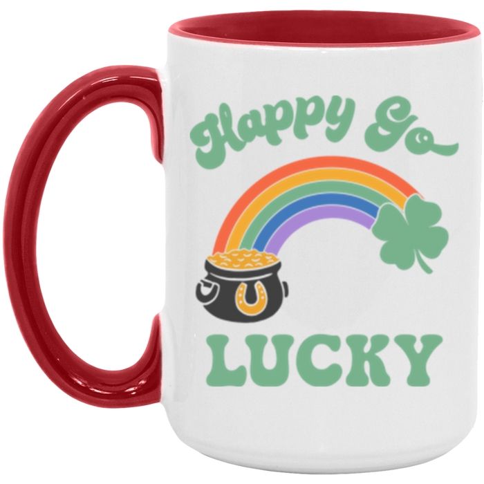 Happy Go Lucky Rainbow ceramic coffee mug, product photo 3