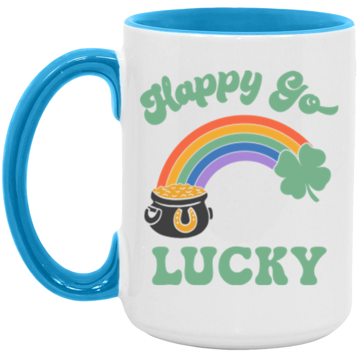 Happy Go Lucky Rainbow ceramic coffee mug, product photo 4
