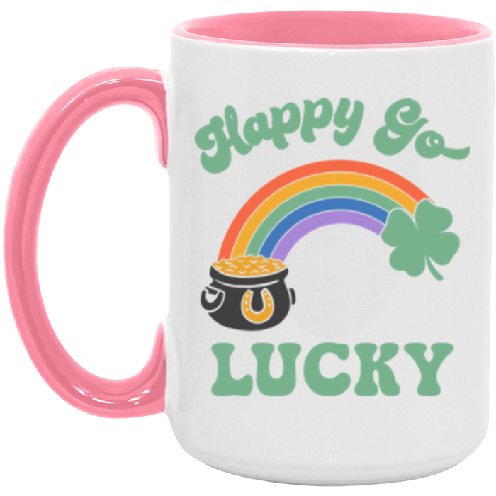 Happy Go Lucky Rainbow ceramic coffee mug, product photo 5