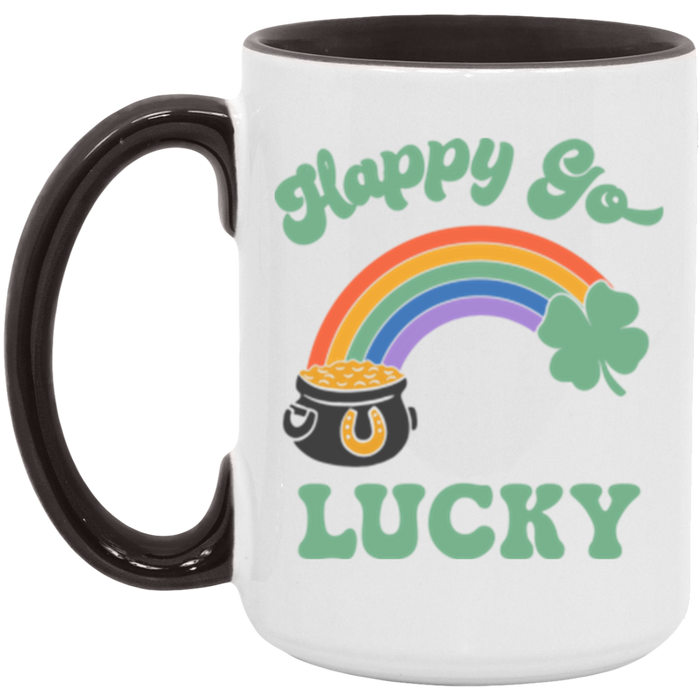 Happy Go Lucky Rainbow ceramic coffee mug, product photo 6