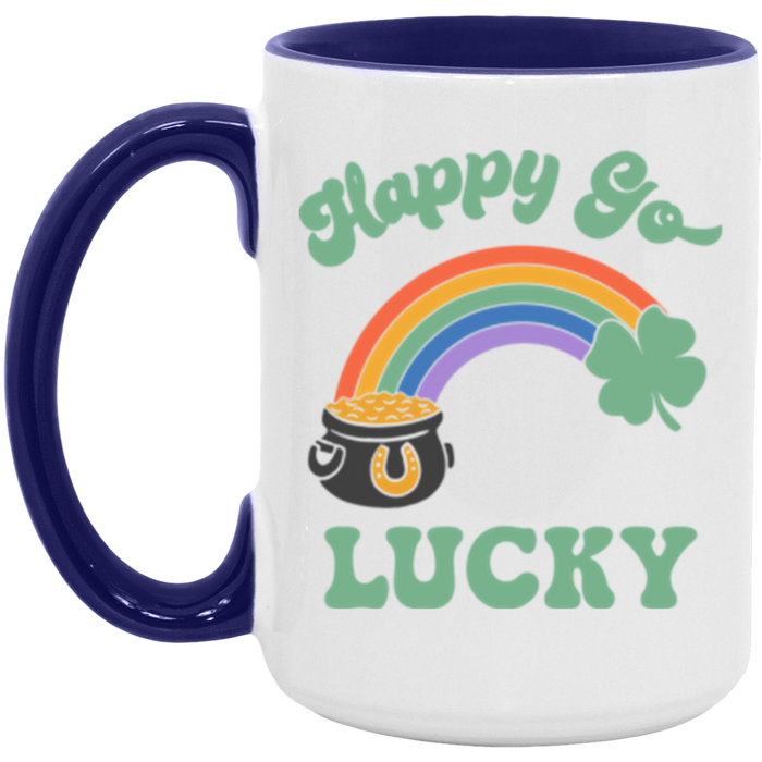 Happy Go Lucky Rainbow ceramic coffee mug, product photo 7