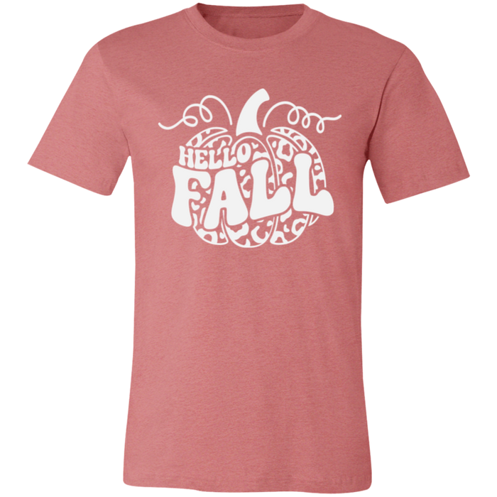 Hello Fall Pumpkin graphic t-shirt in Heather Mauve