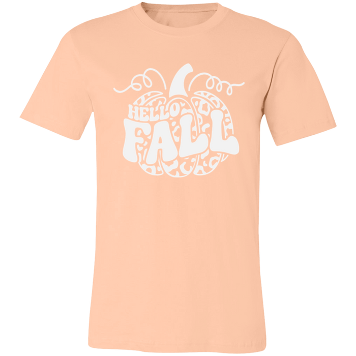 Hello Fall Pumpkin graphic t-shirt in Heather Peach