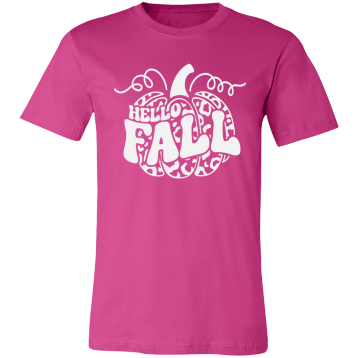 Hello Fall Pumpkin graphic t-shirt in Berry