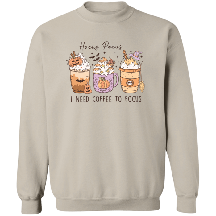 Hocus Pocus Coffee Focus crewneck sweatshirt in Sand