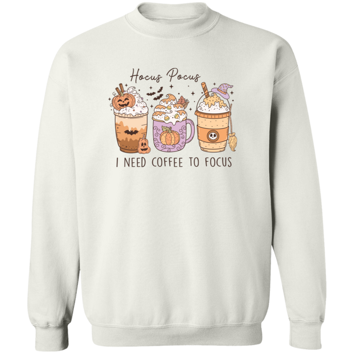 Hocus Pocus Coffee Focus crewneck sweatshirt in White
