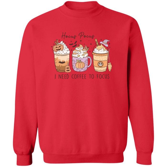 Hocus Pocus Coffee Focus crewneck sweatshirt in Red