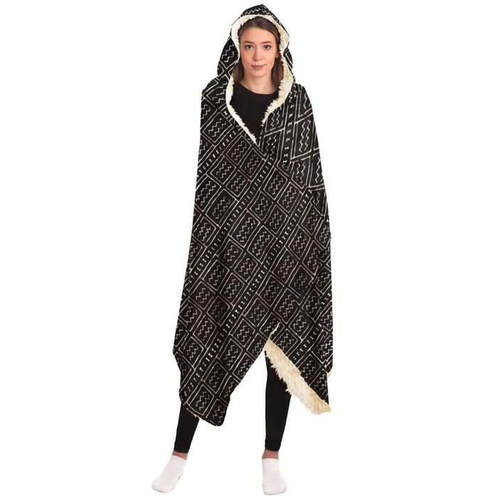 Hooded Blanket Bogolan Mali Traditional African Design