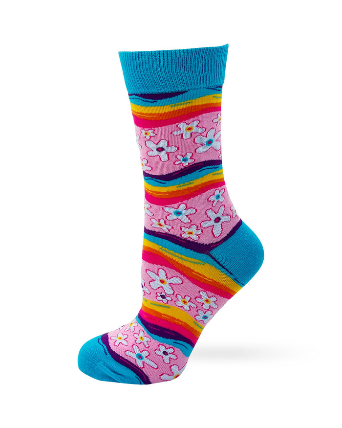 Ladies novelty socks featuring flowers
