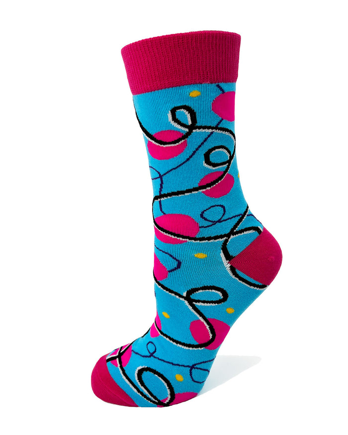Blue and Pink Ladies' Crew Socks