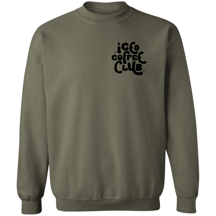 Iced Coffee Club crewneck sweatshirt in Military Green