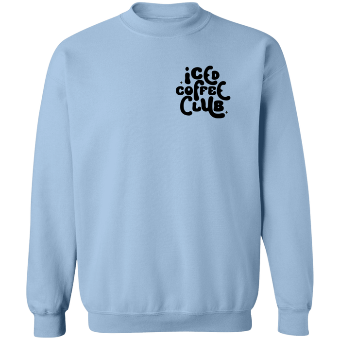 Iced Coffee Club crewneck sweatshirt in Light Blue