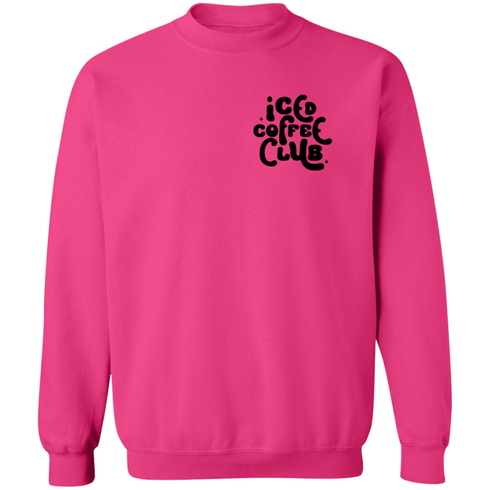 Iced Coffee Club crewneck sweatshirt in Heliconia