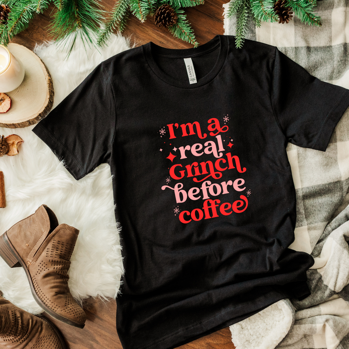 I'm a Real Grump Before Coffee graphic t-shirt