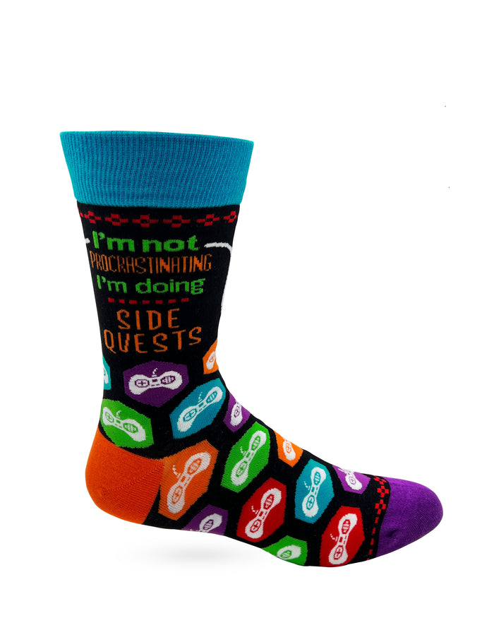 Side Quests Men's Novelty Crew Socks