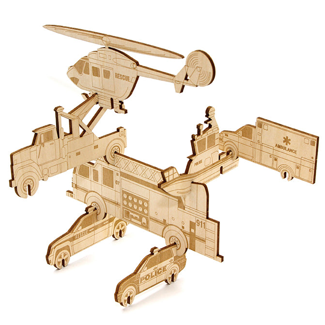 IncrediBuilds Jr.: Stackables: Rescue Vehicles