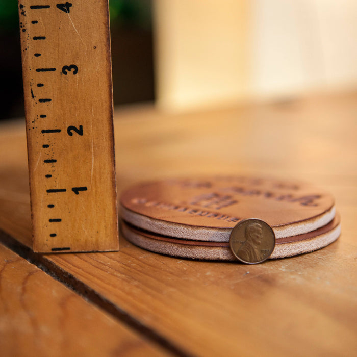 "It's All Good" Hand Pressed Leather Coaster