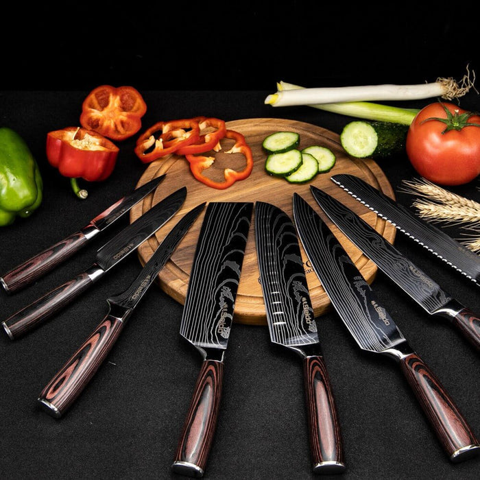 SEIDO Knives Signature Japanese Master Chef Knife Set, 8-piece culinary knife set main)