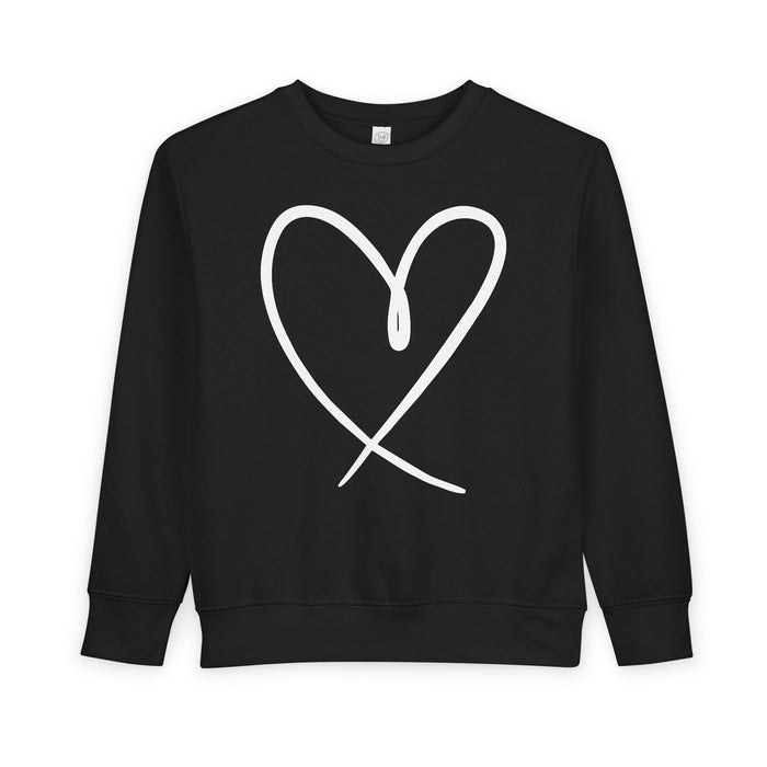 Heart Outline kids crewneck sweatshirt in Black